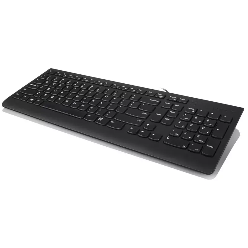 Wired Keyboard and Mouse Set Lenovo 300 — Full-size QWERTY US English, USB, Black, 1.8 m cable, Mouse 1600 DPI