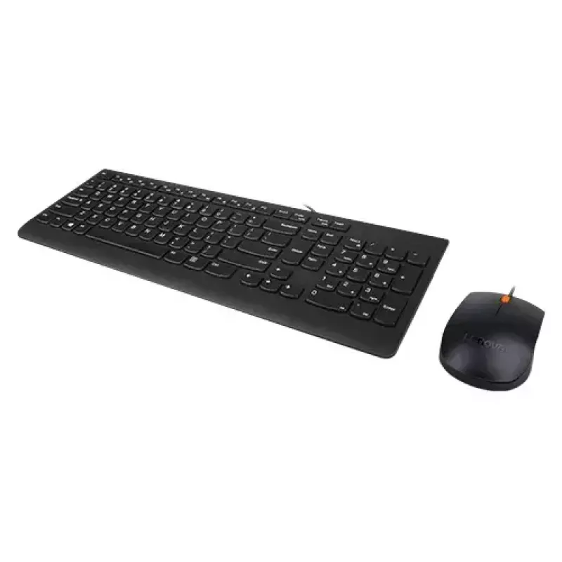 Wired Keyboard and Mouse Set Lenovo 300 — Full-size QWERTY US English, USB, Black, 1.8 m cable, Mouse 1600 DPI