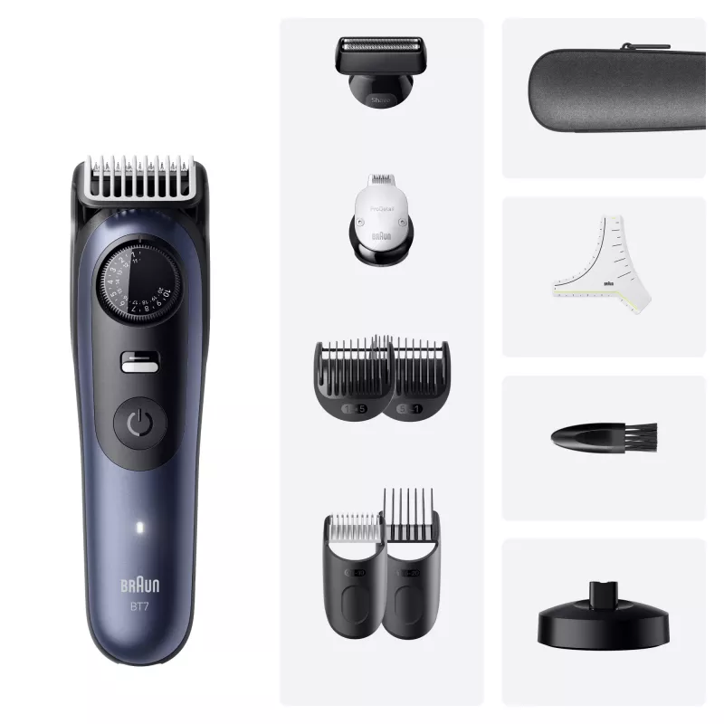 Beard Trimmer Braun BeardTrimmer 7 BT7540 0.5-20 mm Battery Black Blue