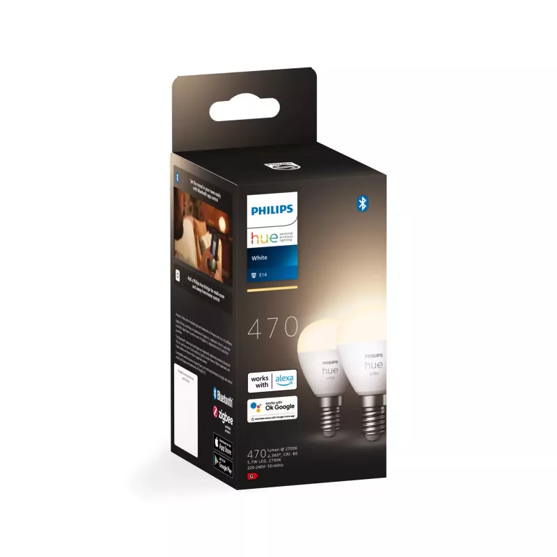 Smart bulb Philips Hue White Lustre E14 Bluetooth Zigbee 2-pack