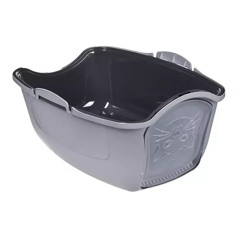 Litter box DIAMENTIQ BAYA light grey/dark grey 55.5×40×38.7 cm, plastic, reversible door