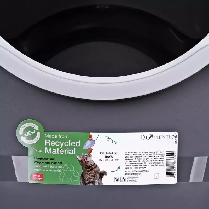 Litter box DIAMENTIQ BAYA light grey/dark grey 55.5×40×38.7 cm, plastic, reversible door