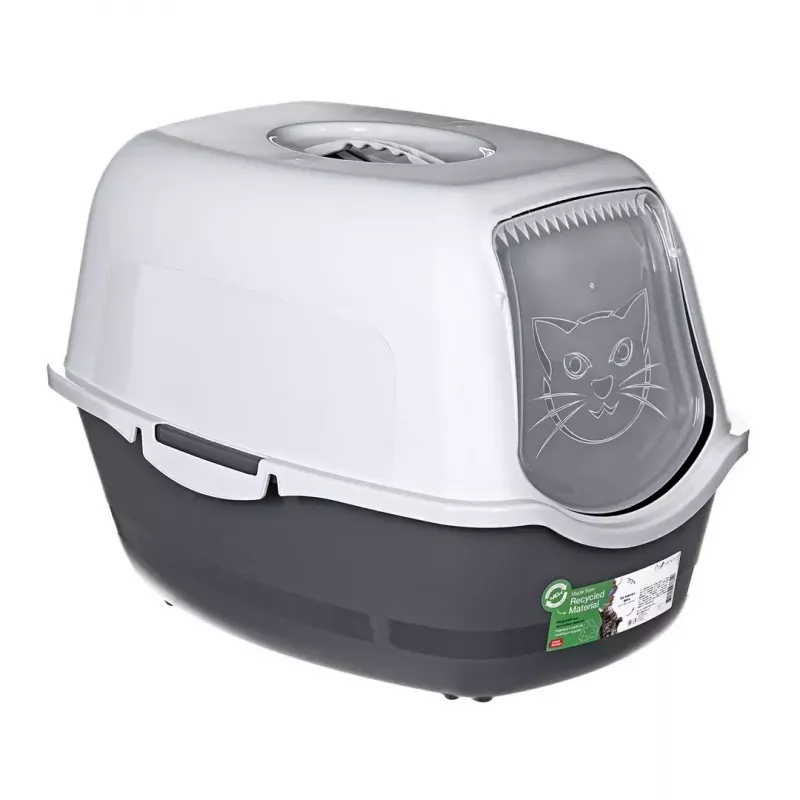 Litter box DIAMENTIQ BAYA light grey/dark grey 55.5×40×38.7 cm, plastic, reversible door