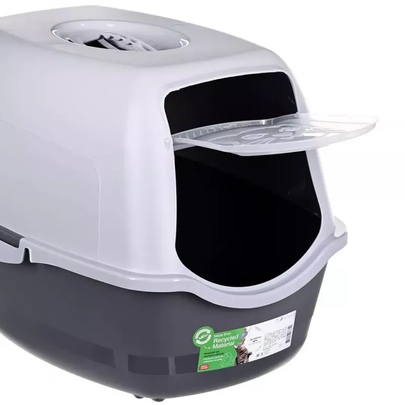 Litter box DIAMENTIQ BAYA light grey/dark grey 55.5×40×38.7 cm, plastic, reversible door