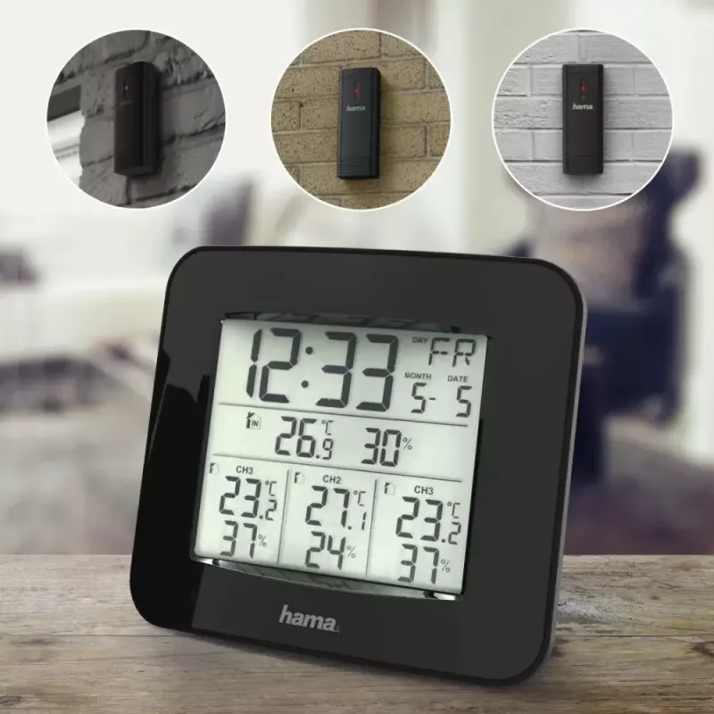 Hama “EWS-Trio” weather station, with three sensors, black