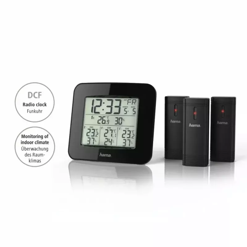 Hama “EWS-Trio” weather station, with three sensors, black