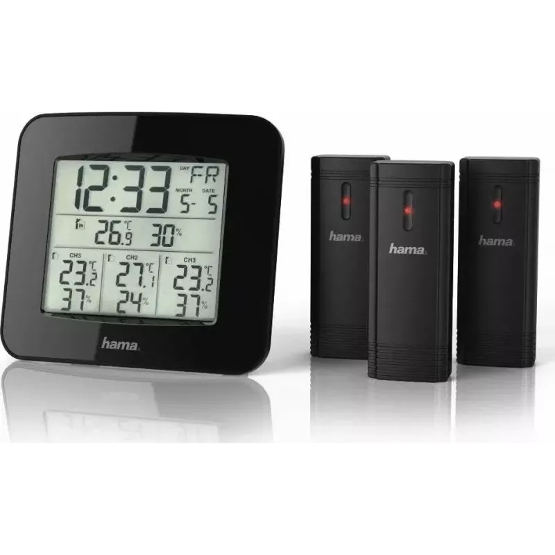 Hama “EWS-Trio” weather station, with three sensors, black
