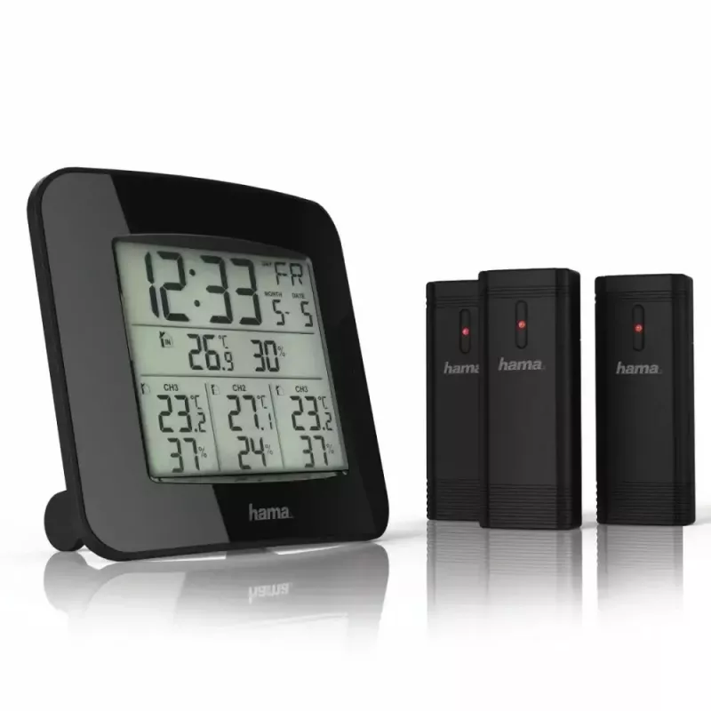 Hama “EWS-Trio” weather station, with three sensors, black