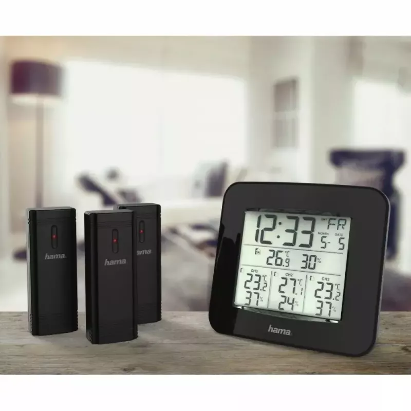 Hama “EWS-Trio” weather station, with three sensors, black