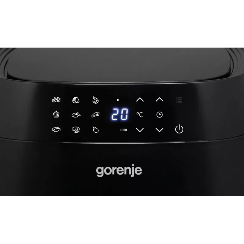 Hot air fryer Gorenje AF1409DB — 3.2 L capacity, 1400 W, LED display, min temp 90 °C, black
