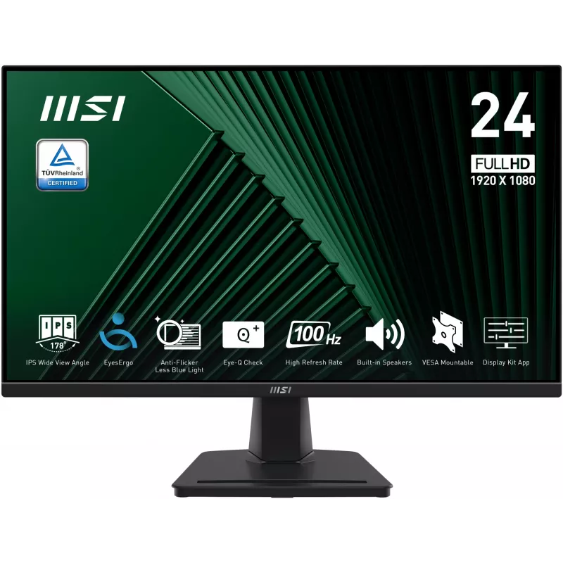 LCD monitor MSI Pro MP245G 23.8 inch Full HD (1920×1080), IPS, 4 ms, 300 cd/m², VESA, built-in speakers