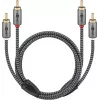 Audio cable WENTRONIC Goobay 65292 — 2×RCA male to 2×RCA male, 1 m, copper, gold-plated, magnetically shielded