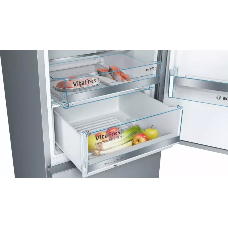 Bosch Serie 6 KGE39AICA fridge-freezer Freestanding 343 L Stainless steel