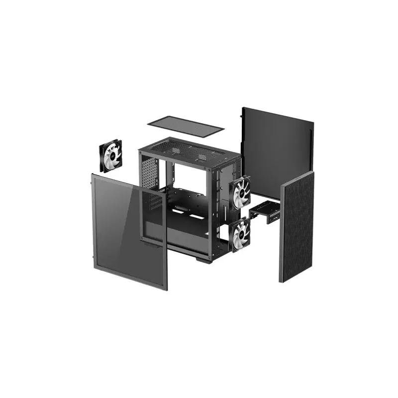 PC Case DeepCool MATREXX 40 3FS Micro Tower — Micro ATX/Mini-ITX, tempered glass, 3x140/2x120 fan support, GPU up to 320 mm, 2x3.5 inch + 2x2.5 inch, black