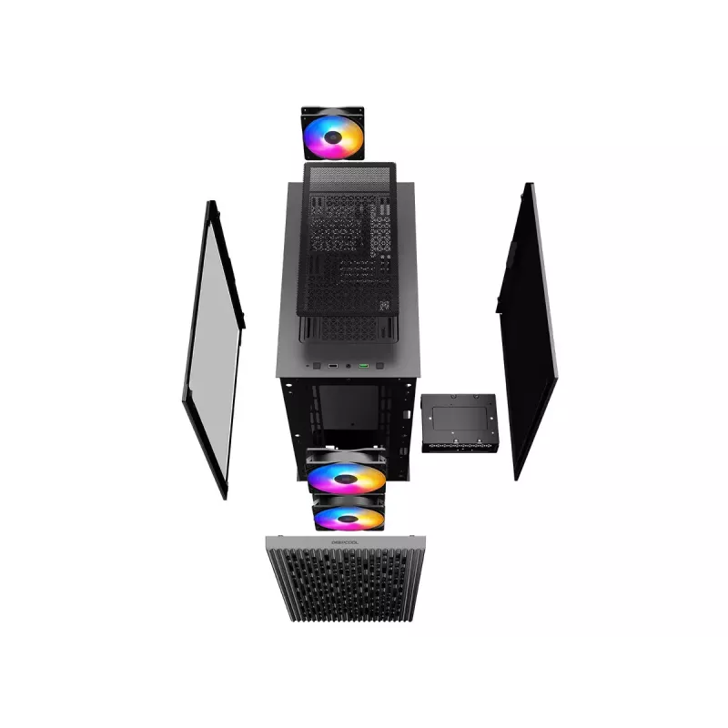 PC Case DeepCool MATREXX 40 3FS Micro Tower — Micro ATX/Mini-ITX, tempered glass, 3x140/2x120 fan support, GPU up to 320 mm, 2x3.5 inch + 2x2.5 inch, black