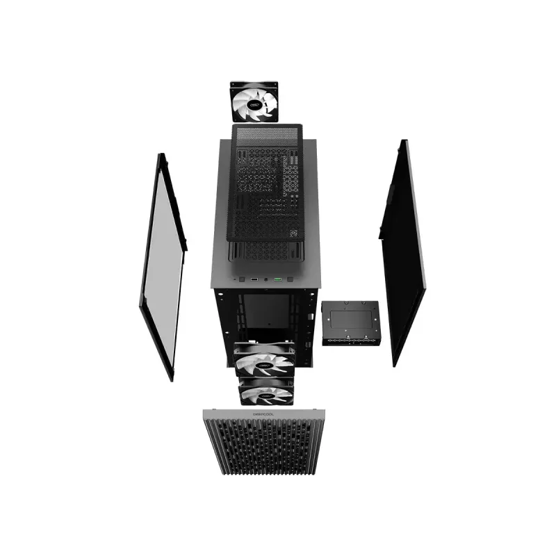 PC Case DeepCool MATREXX 40 3FS Micro Tower — Micro ATX/Mini-ITX, tempered glass, 3x140/2x120 fan support, GPU up to 320 mm, 2x3.5 inch + 2x2.5 inch, black