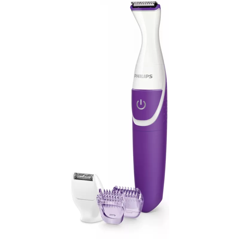 Bikini trimmer Philips Essential BRT383/15 — 3 length steps, AA battery, 120 min runtime, White/Violet
