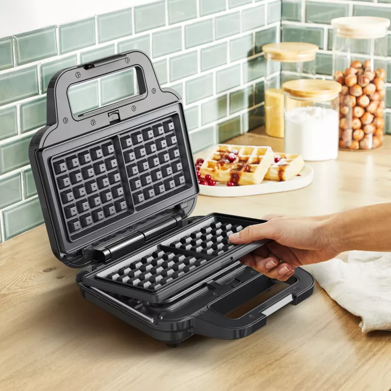 Tefal SW383D10 sandwich maker 700 W Black, Stainless steel