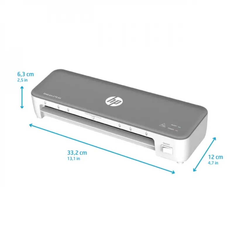 HP OneLam 270 A4 Hot laminator 270 mm/min Grey, White