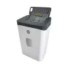 Paper shredder HP ONESHRED Auto 200CC — auto-feeding 200-sheet capacity, micro-cut P-4, 28 L bin, white-gray