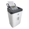 Paper shredder HP ONESHRED Auto 200CC — auto-feeding 200-sheet capacity, micro-cut P-4, 28 L bin, white-gray