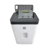 Paper shredder HP ONESHRED Auto 200CC — auto-feeding 200-sheet capacity, micro-cut P-4, 28 L bin, white-gray