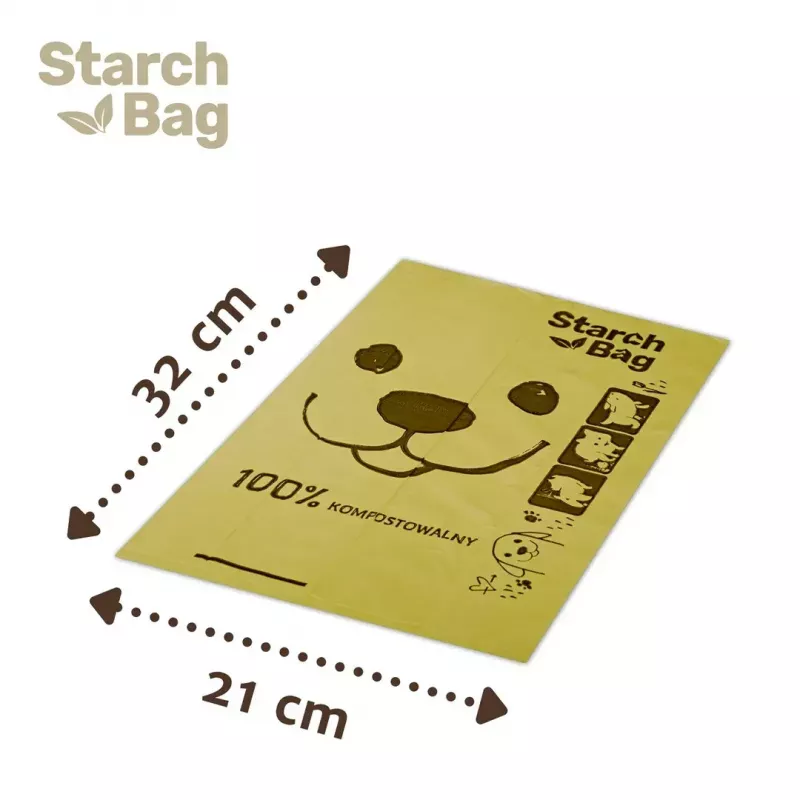 Compostable poop bags Starch Bag STARCHBAG BIO lilac, vegetable fibers, 8 × 15 pcs