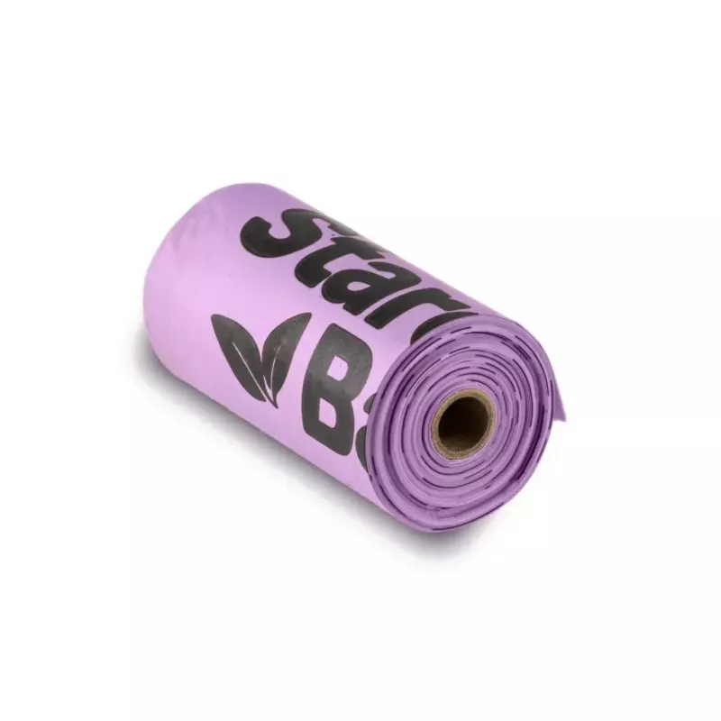 Compostable poop bags Starch Bag STARCHBAG BIO lilac, vegetable fibers, 8 × 15 pcs