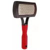 Brush Trixie 2301 rubber grooming brush for cats and dogs, ergonomic anti-slip handle, red/black