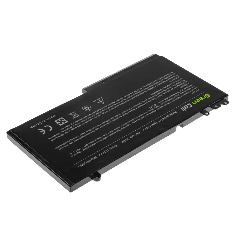 Battery Green Cell DE117 for DELL Latitude 11 3150/3160, 12/ E5250/E5270 — LiPo 11.1V 3400mAh, 4 cells, black