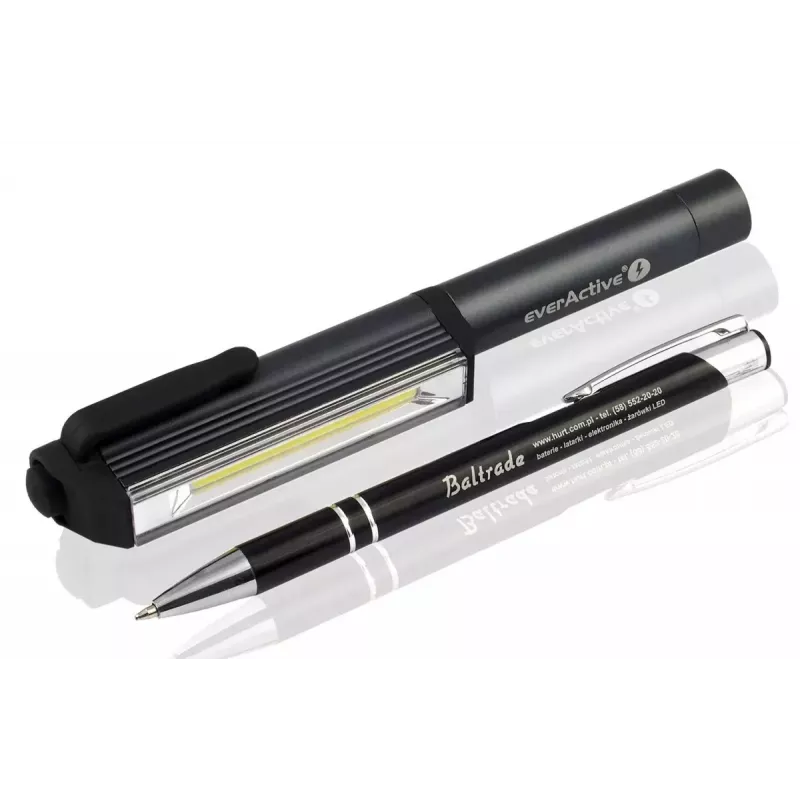 Clip flashlight everActive WL200, 3 W 200 lm, aluminium housing, IPX4, 3×AAA, length 161.7 mm, black