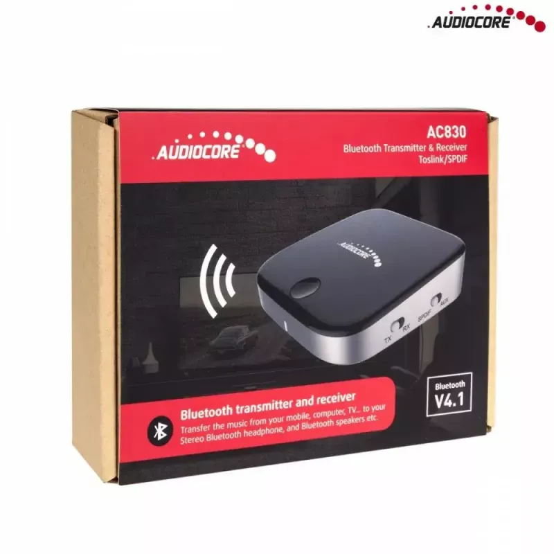 Audiocore AC830 (Baseus Qiyin) Bluetooth 5.0 AUX Receiver, Black