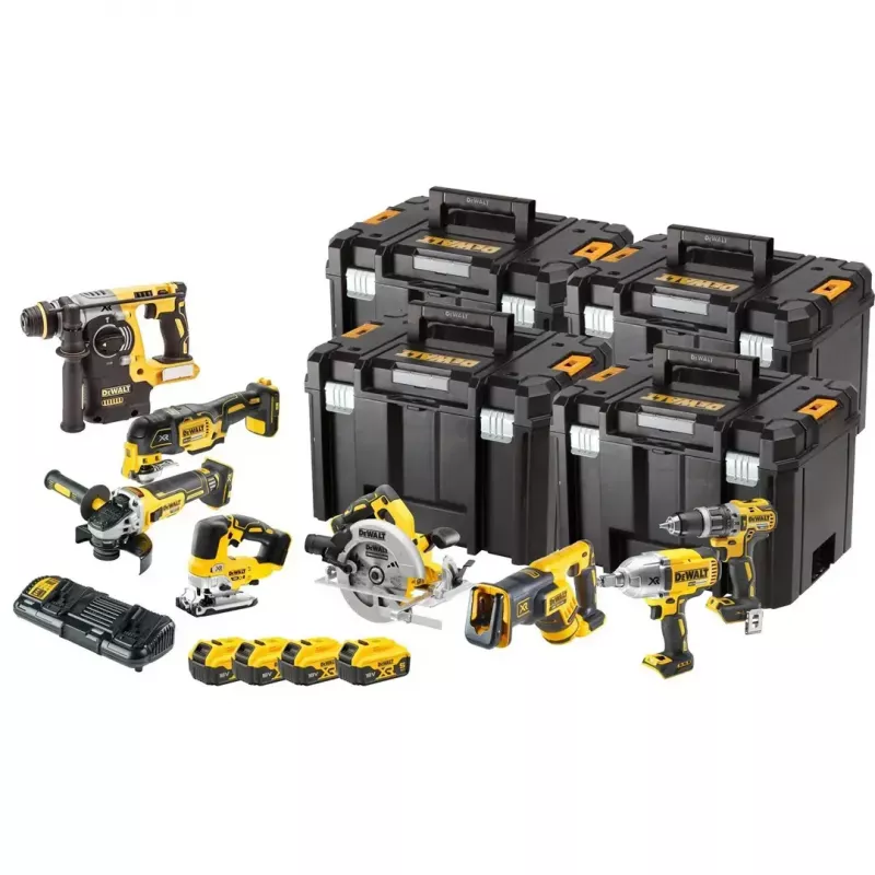 Cordless Combo Kit DeWalt DCK865P4T 18V — kit with four 5.0Ah batteries and TSTAK cases