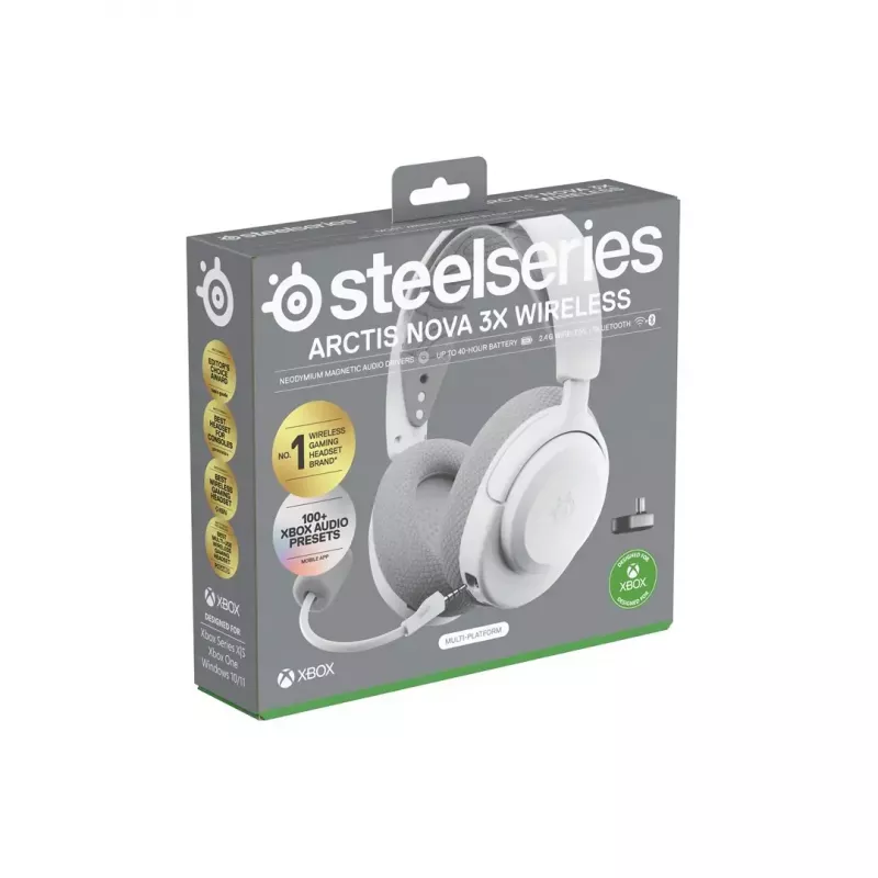 Headset STEELSERIES Arctis Nova 3X Wireless — binaural over-ear headset, Bluetooth 5.3, 2.4 GHz RF, 40 h battery, USB-C