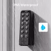 Smart door lock SwitchBot Keypad Touch — code and fingerprint access, black, CR123A batteries, wireless, 38×36×112 mm