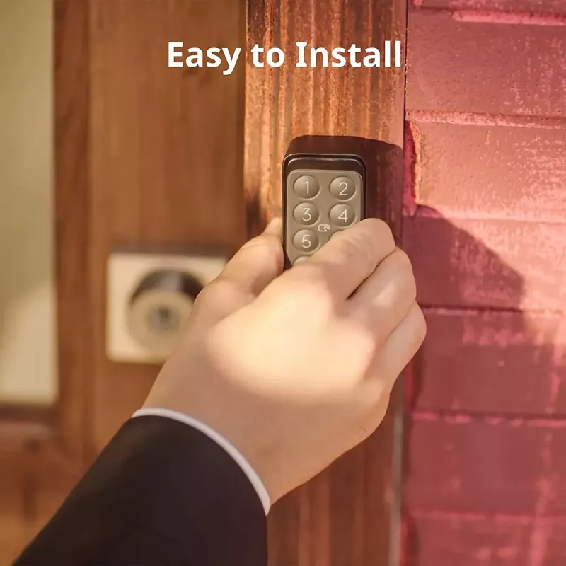 Smart door lock SwitchBot Keypad Touch — code and fingerprint access, black, CR123A batteries, wireless, 38×36×112 mm