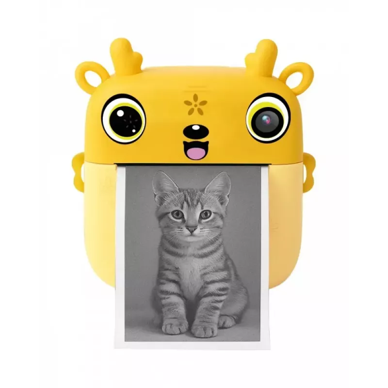 Children's digital camera MEDIA-TECH SNAPI MT4108 — 8 MP interpolated, 1280x720 LCD, 1000 mAh, USB-C, microSD slot, yellow