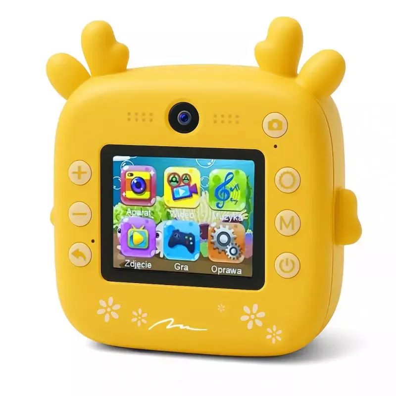 Children's digital camera MEDIA-TECH SNAPI MT4108 — 8 MP interpolated, 1280x720 LCD, 1000 mAh, USB-C, microSD slot, yellow