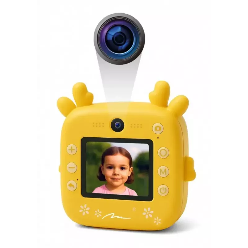 Children's digital camera MEDIA-TECH SNAPI MT4108 — 8 MP interpolated, 1280x720 LCD, 1000 mAh, USB-C, microSD slot, yellow