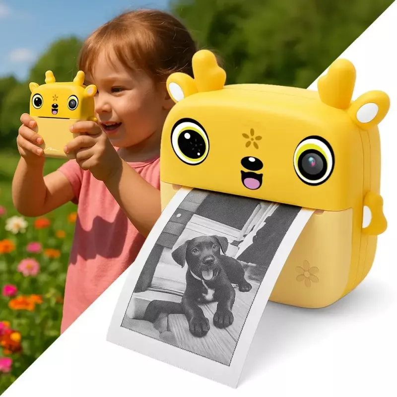 Children's digital camera MEDIA-TECH SNAPI MT4108 — 8 MP interpolated, 1280x720 LCD, 1000 mAh, USB-C, microSD slot, yellow