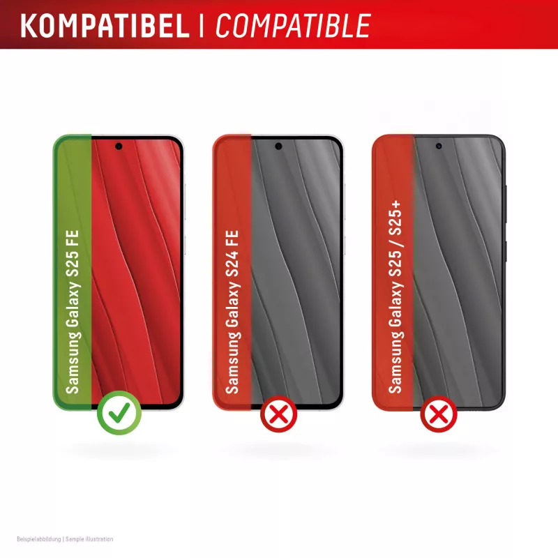 Clear tempered glass screen/back protector e.v.i. 02204 for Samsung Galaxy S25 FE, transparent, 1 pc