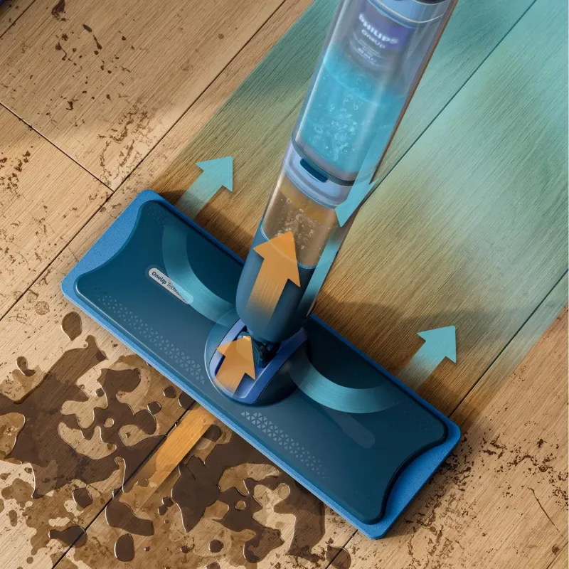 Philips 5000 series OneUp Electric Mop, Cordless mop, 0.178 L, Blue, 0.281 L, 70 min, 350 mm