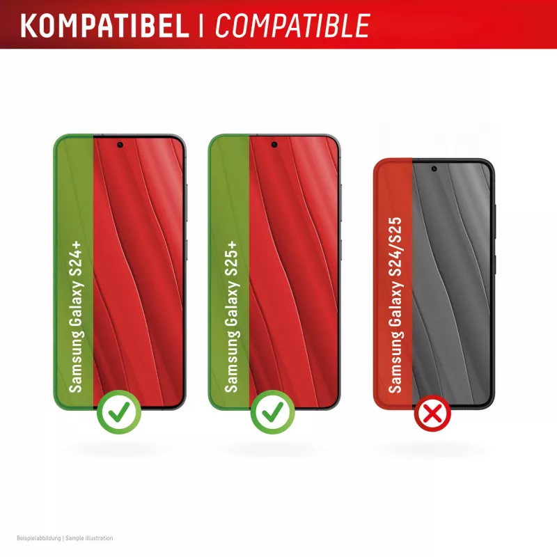 Displex Full Cover Screen Protector (10H) for Samsung Galaxy S24+/S25+, Eco Mounting Frame, Full Cover
