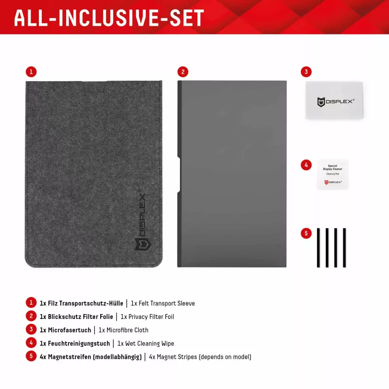Displex PRIVACY SAFE magnetic 2-way privacy filter for MacBook Air 13,6‘‘