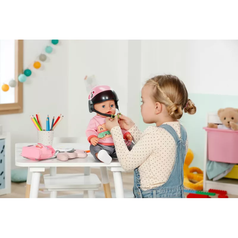 Doll Helmet ZAPF BABY born E-Scooter Helmet 43 cm — textile/plastic, multicolour, age 3–12