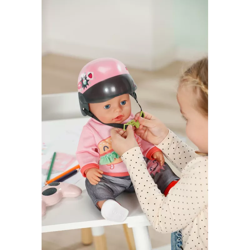 Doll Helmet ZAPF BABY born E-Scooter Helmet 43 cm — textile/plastic, multicolour, age 3–12