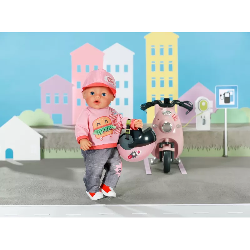 Doll Helmet ZAPF BABY born E-Scooter Helmet 43 cm — textile/plastic, multicolour, age 3–12