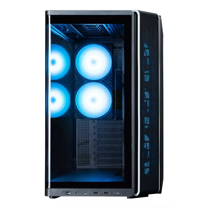 ZALMAN P60 BLACK PC Midi Tower case — ATX/Mini-ITX, tempered glass, 3x120mm side + 2x120mm rear fans, 290×475×478 mm