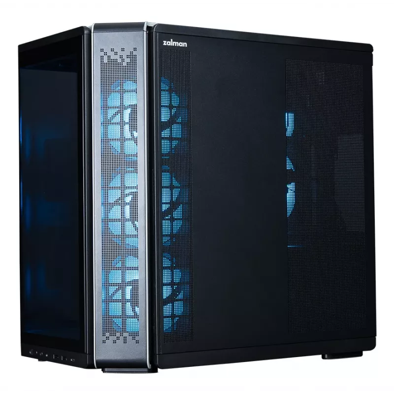 ZALMAN P60 BLACK PC Midi Tower case — ATX/Mini-ITX, tempered glass, 3x120mm side + 2x120mm rear fans, 290×475×478 mm