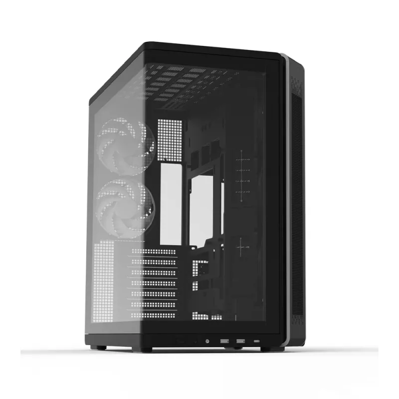 ZALMAN P60 BLACK PC Midi Tower case — ATX/Mini-ITX, tempered glass, 3x120mm side + 2x120mm rear fans, 290×475×478 mm